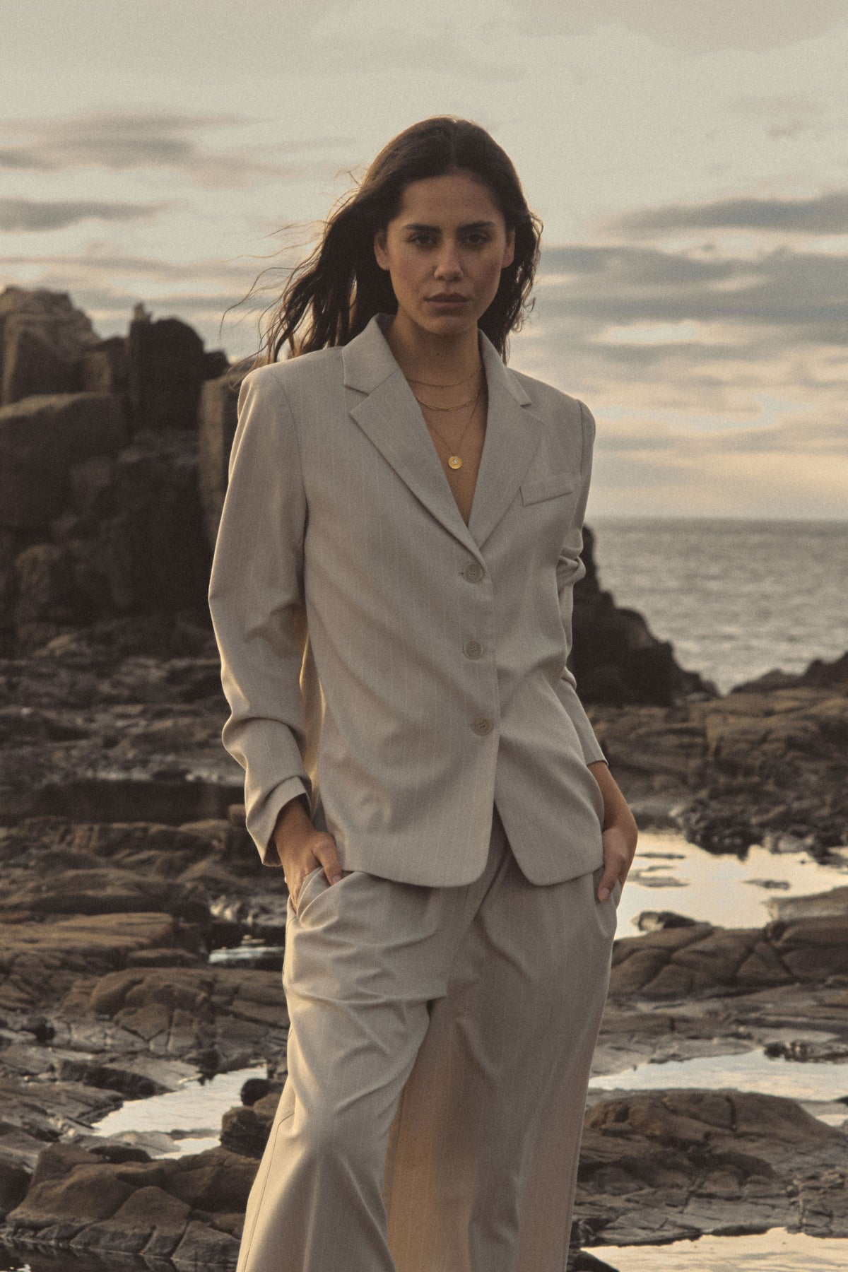 Zoe Relaxed Pinstripe Blazer