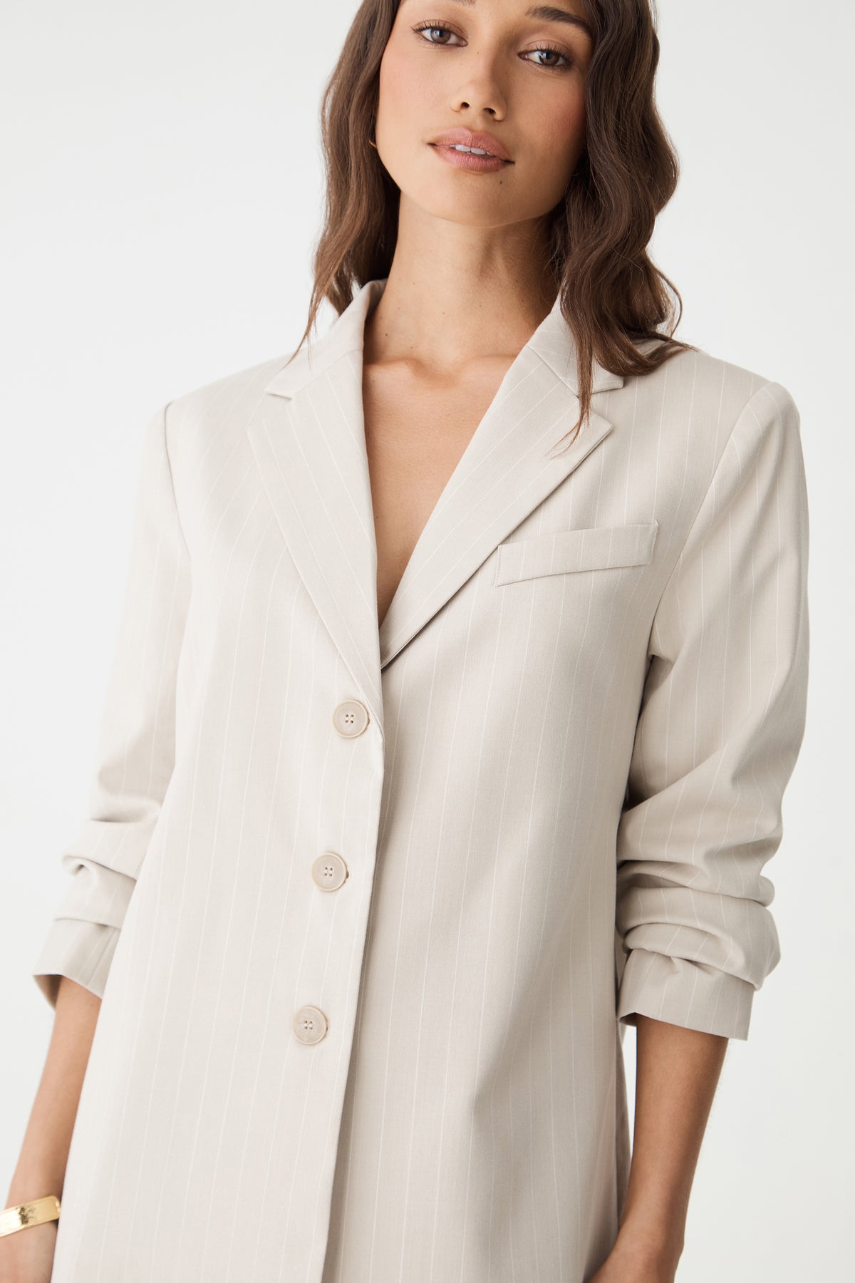 Zoe Relaxed Pinstripe Blazer