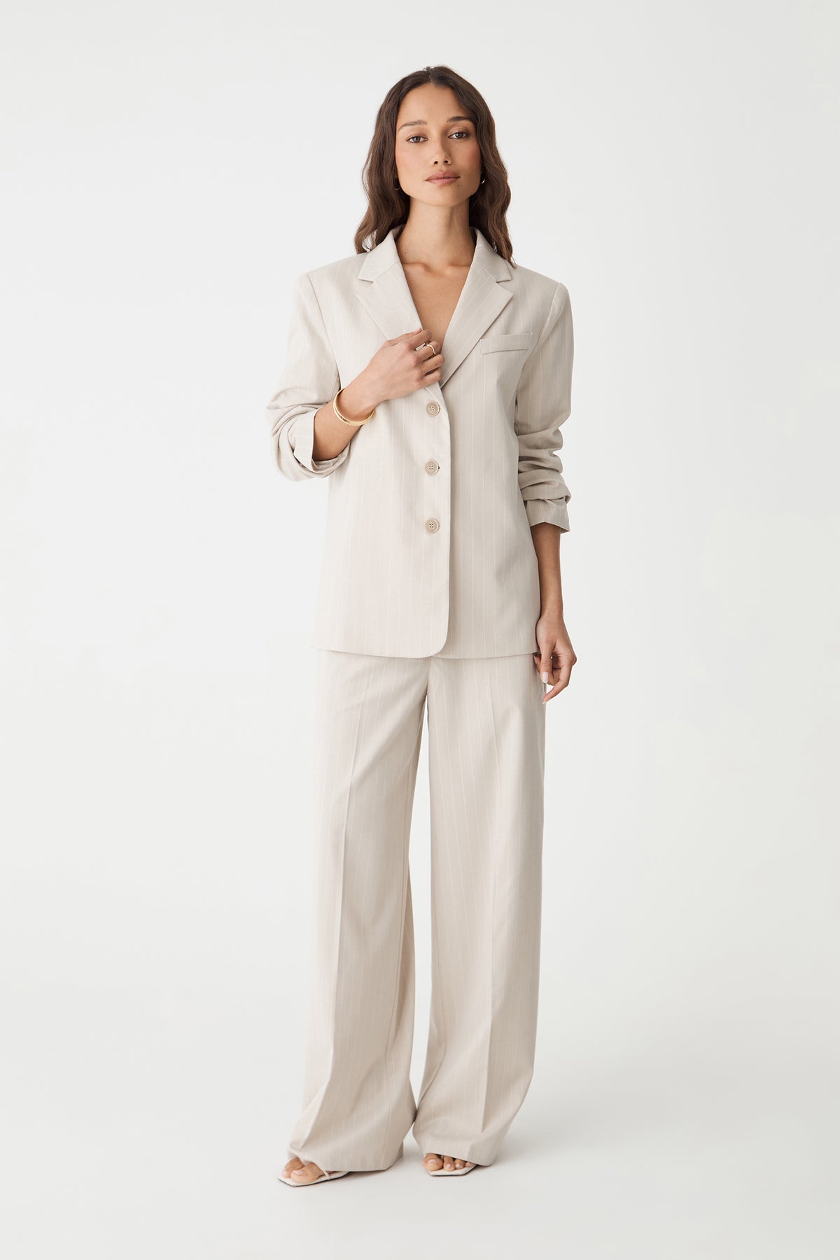 Zoe Relaxed Pinstripe Blazer