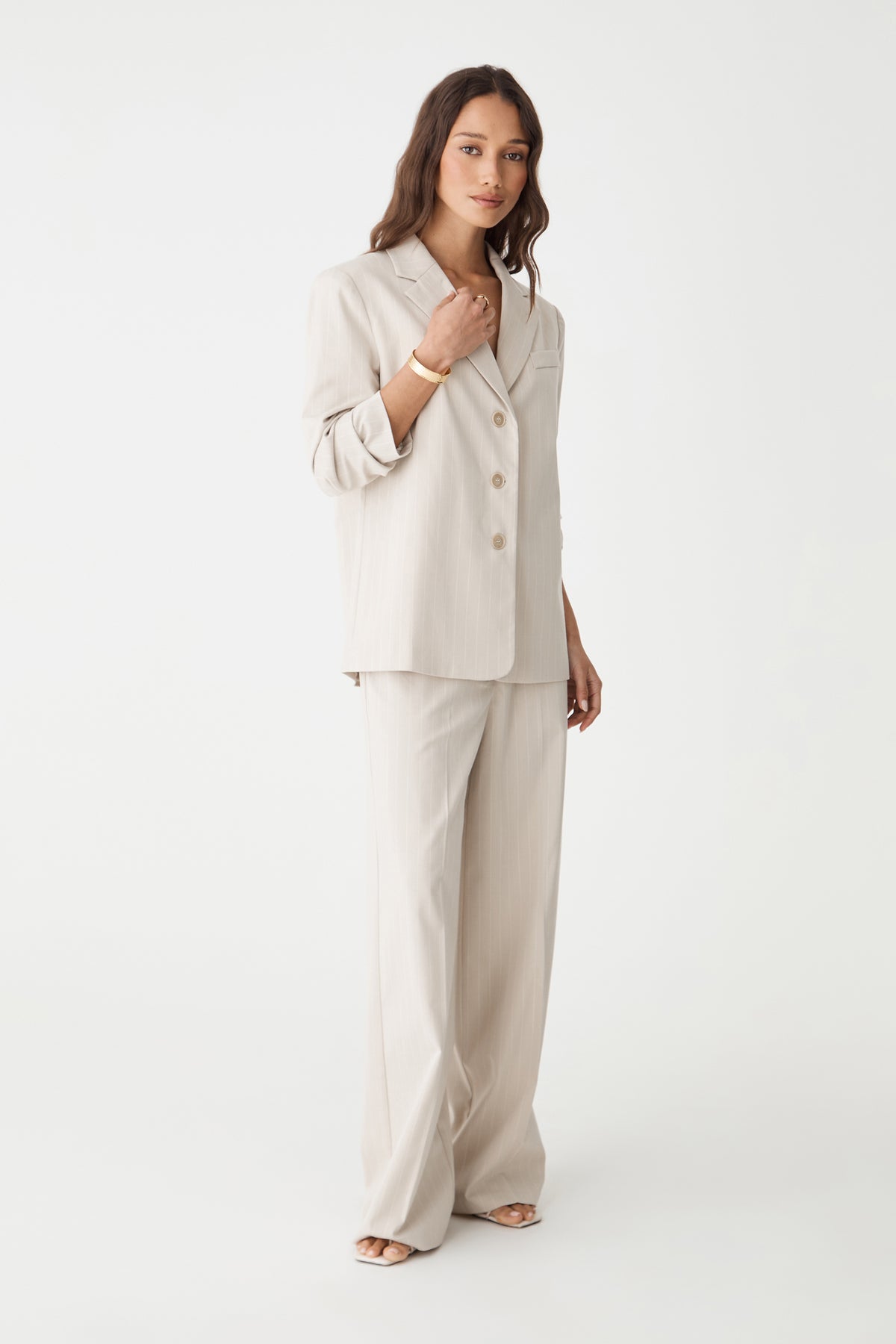Zoe Relaxed Pinstripe Blazer