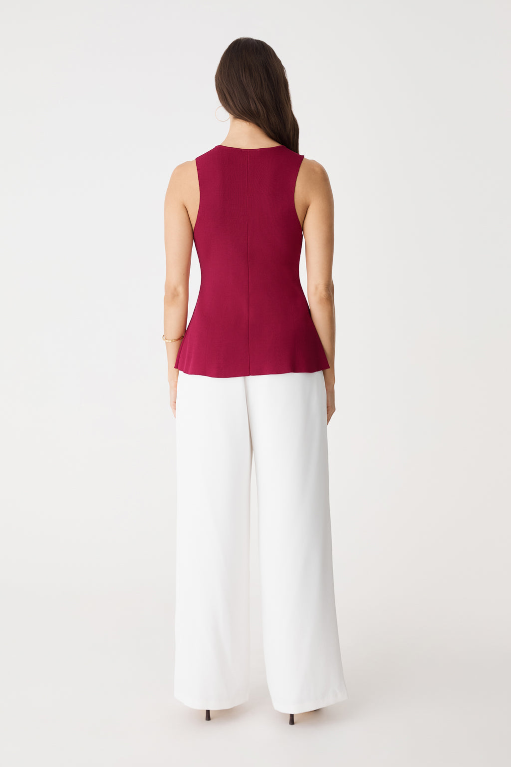 Valerie Button Peplum Knit Top