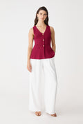 Valerie Button Peplum Knit Top