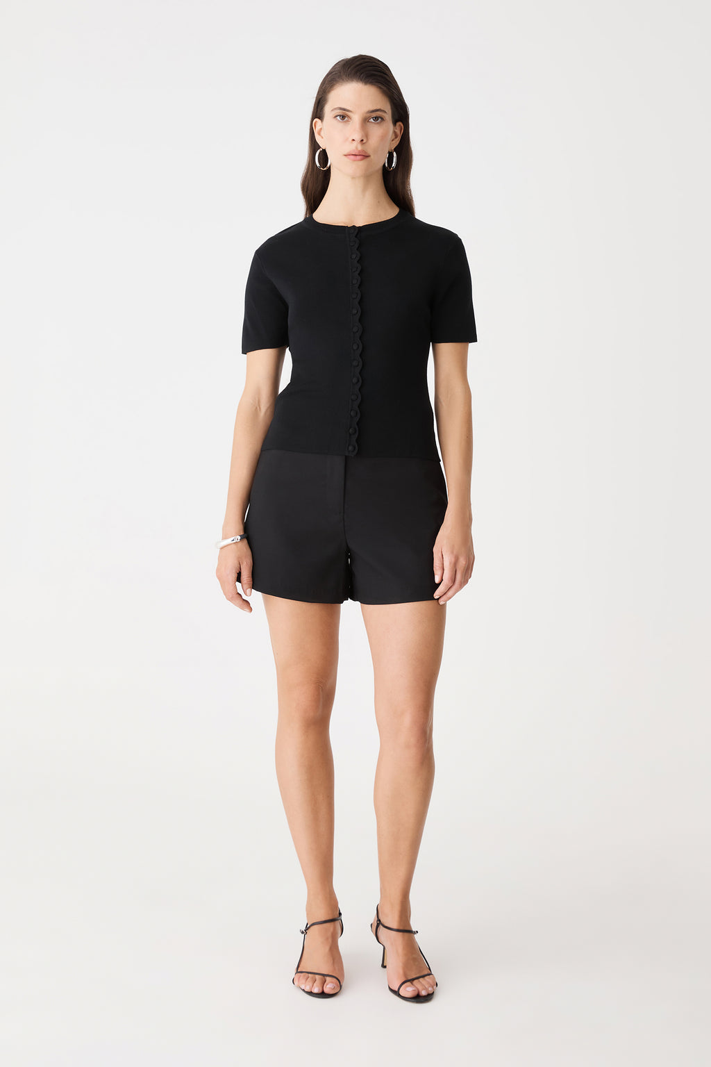 Mel Short Sleeve Scallop Knit