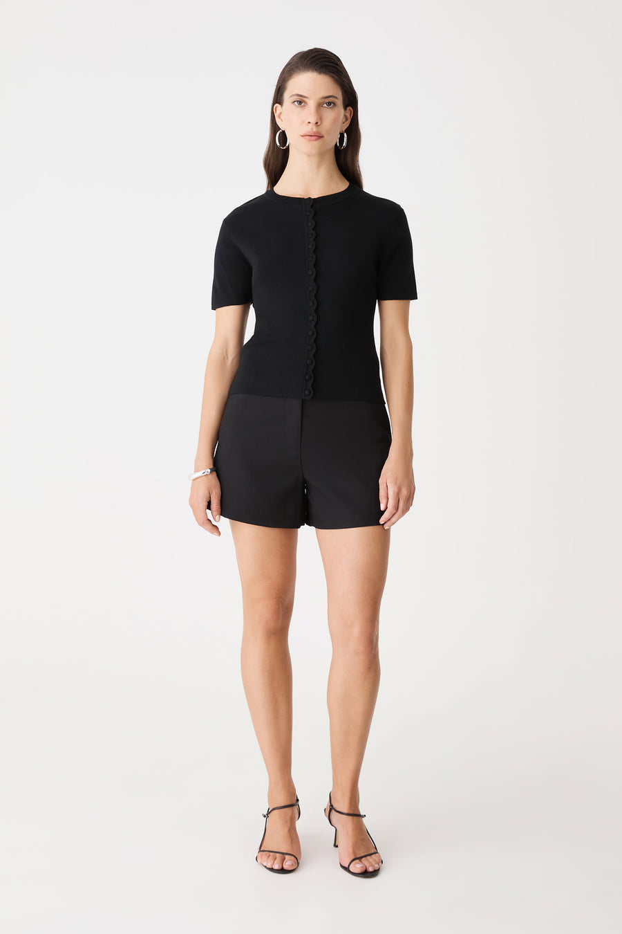 Mel Short Sleeve Scallop Knit