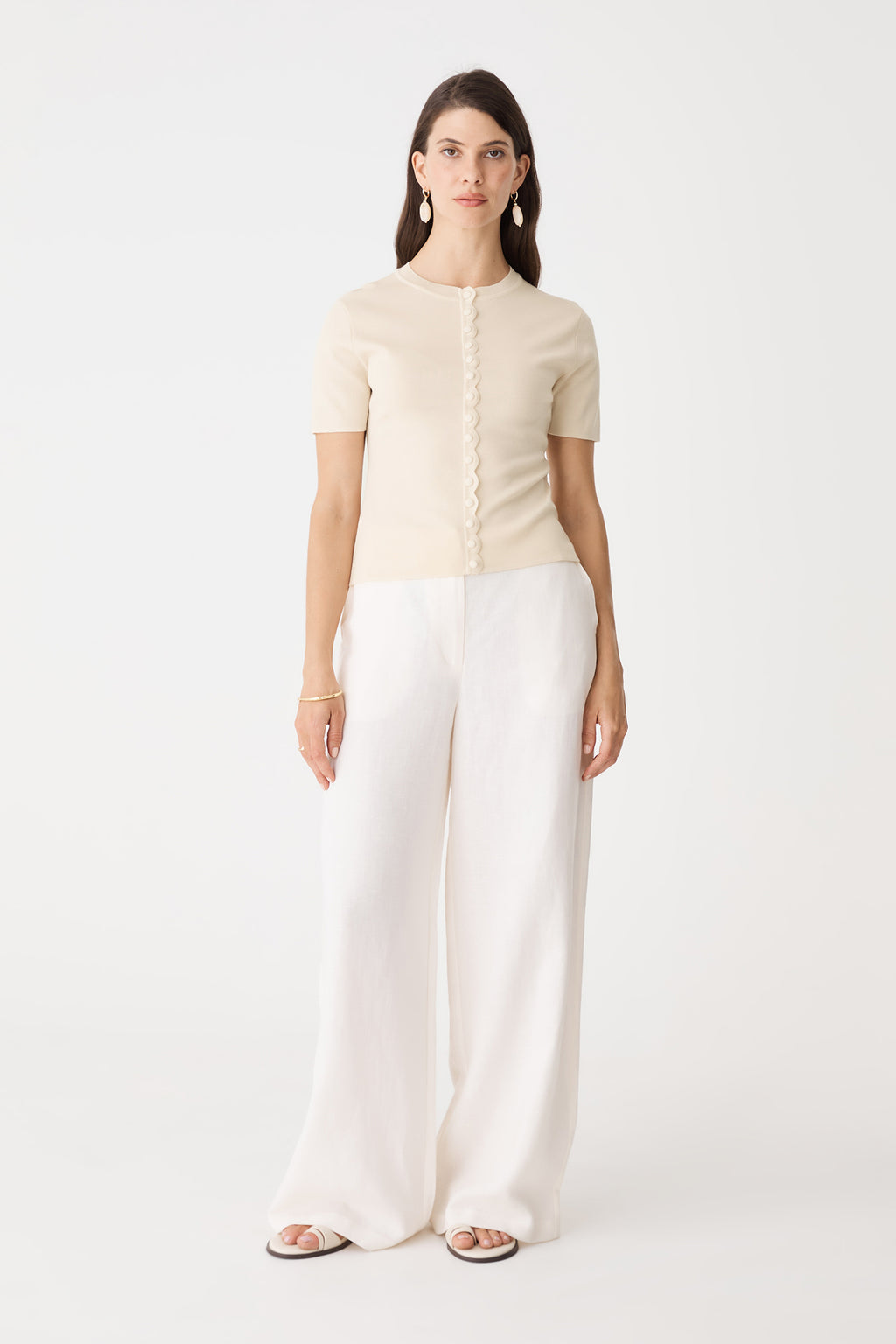 Mel Short Sleeve Scallop Knit