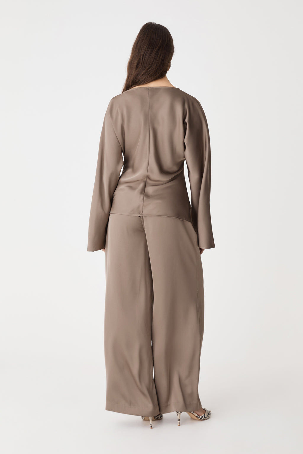 Asma Satin Wide Leg Pants