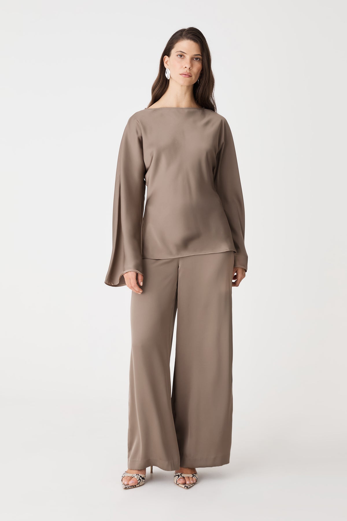 Asma Satin Wide Leg Pants