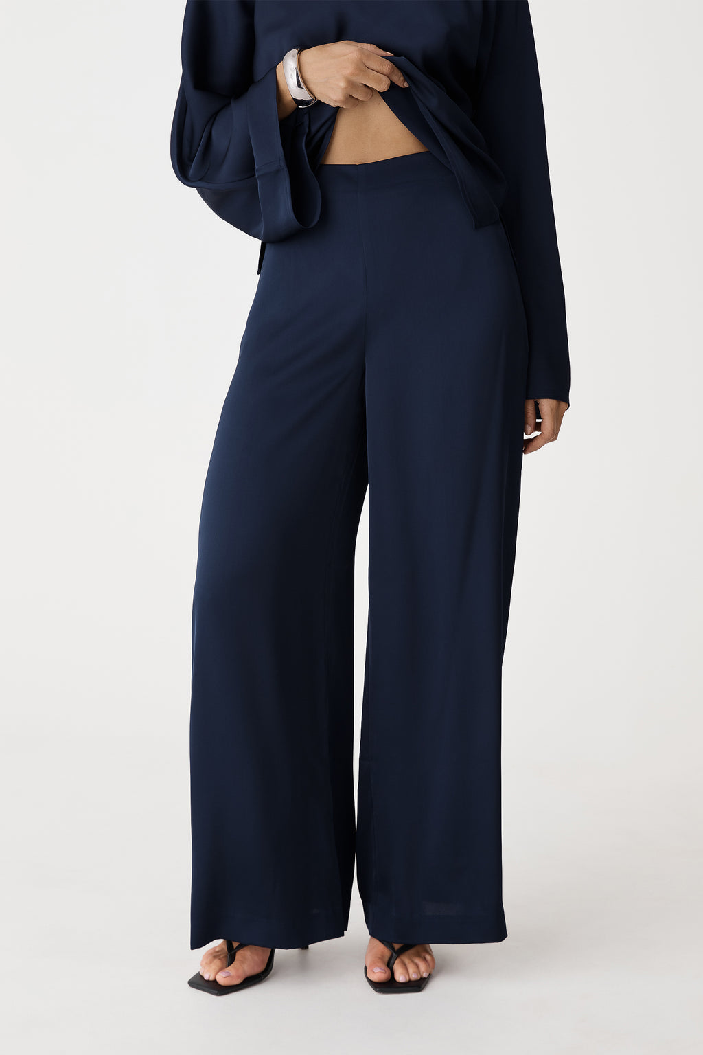 Asma Satin Wide Leg Pants