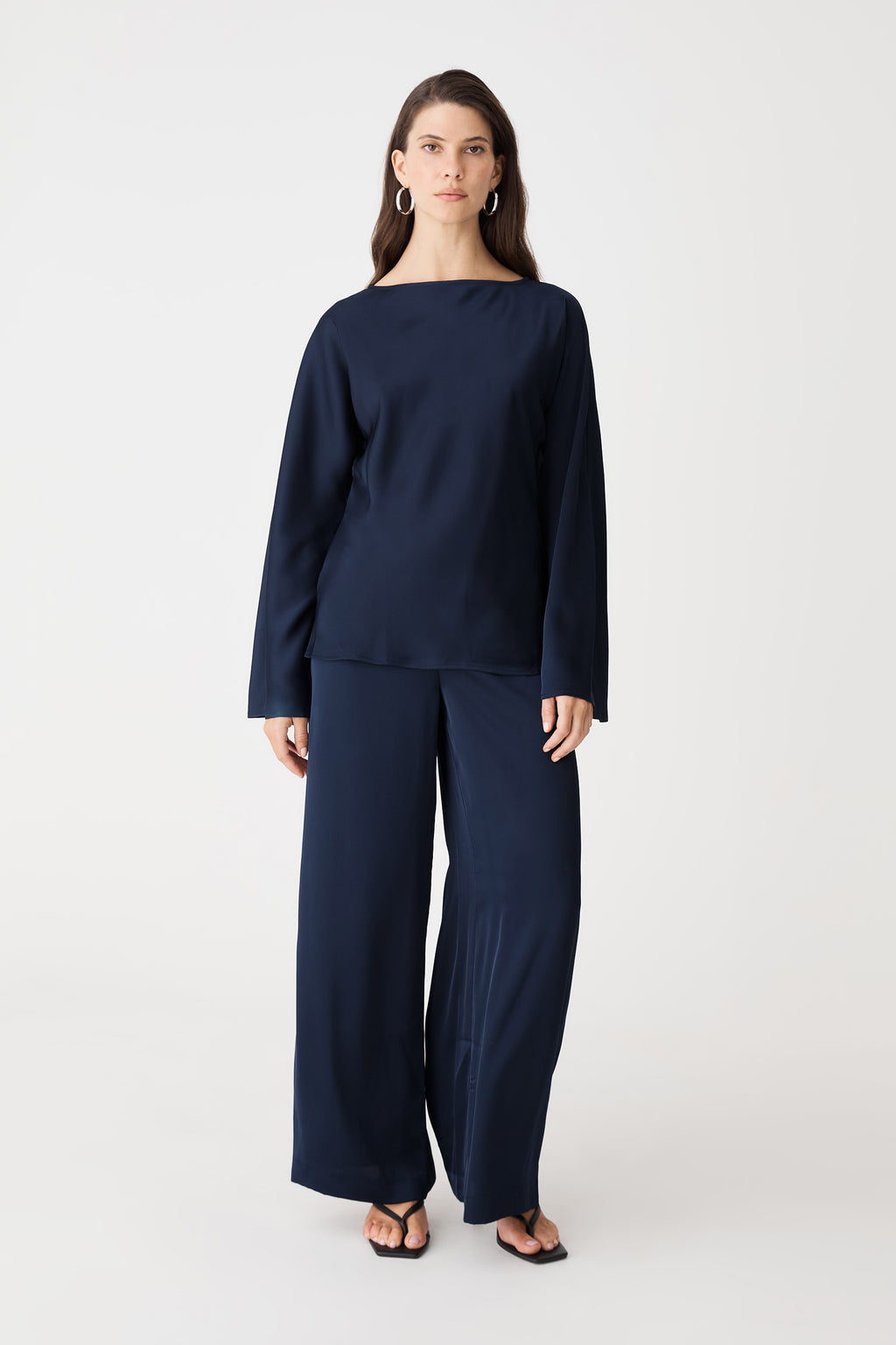 Asma Satin Wide Leg Pants