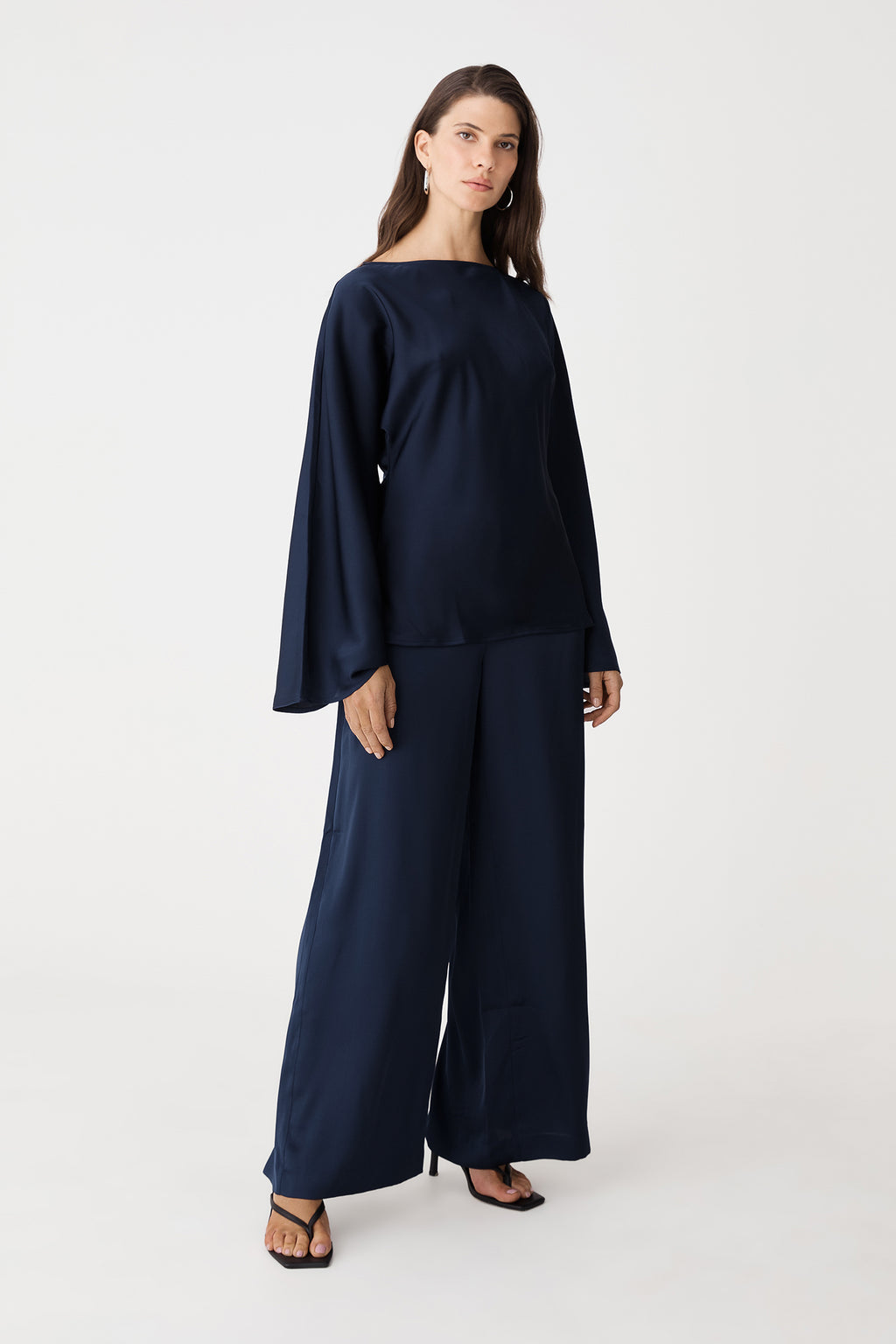 Asma Satin Wide Leg Pants