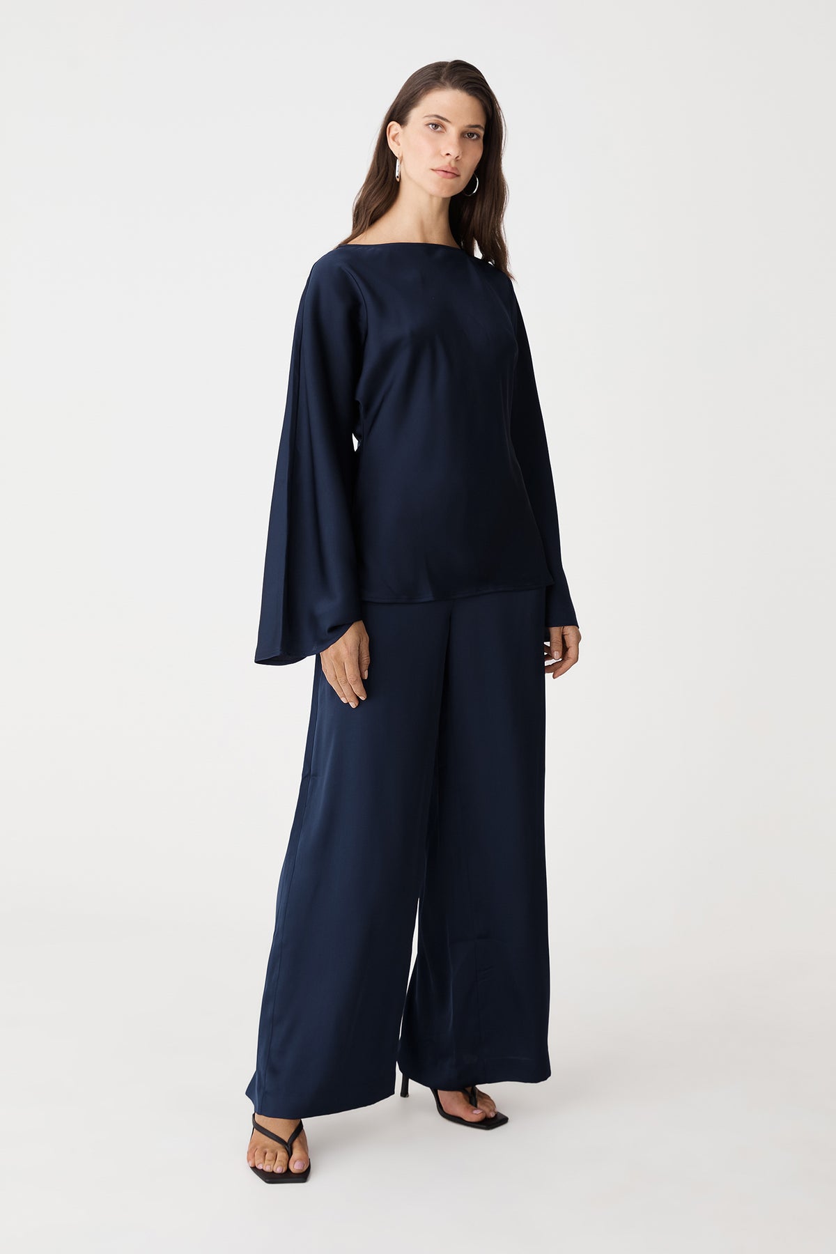 Asma Satin Wide Leg Pants