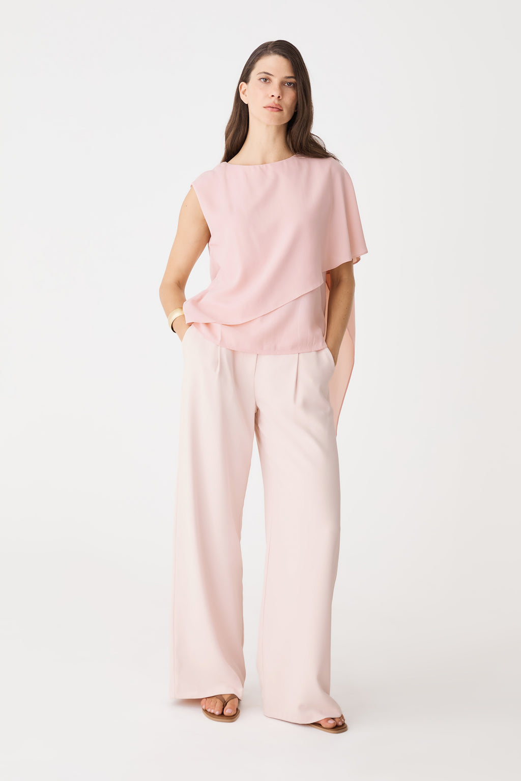 Daphne Pleated Crepe Pants