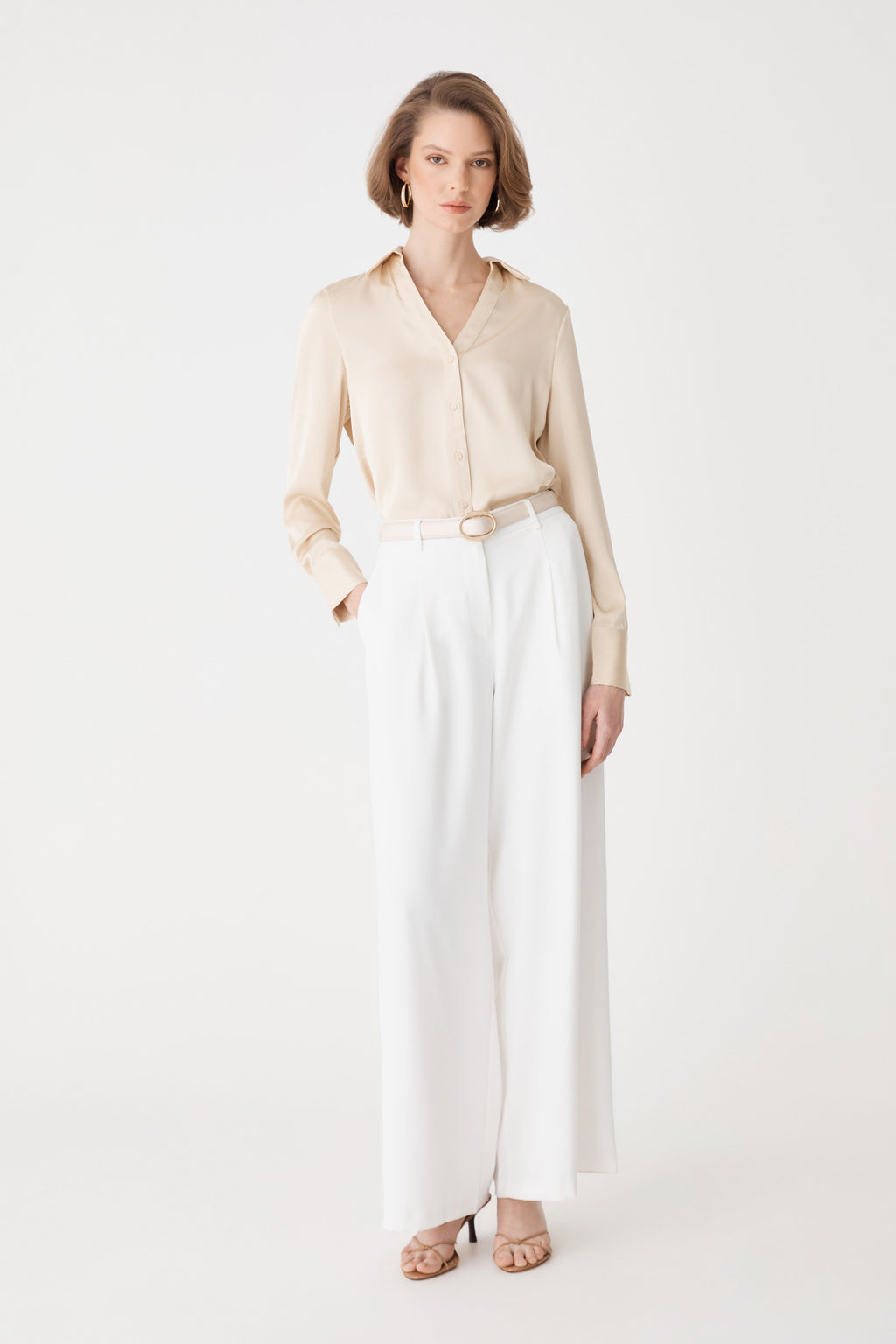 Daphne Pleated Crepe Pants