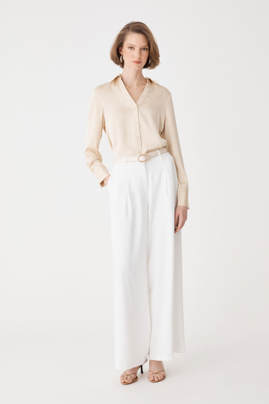 Daphne Pleated Crepe Pants