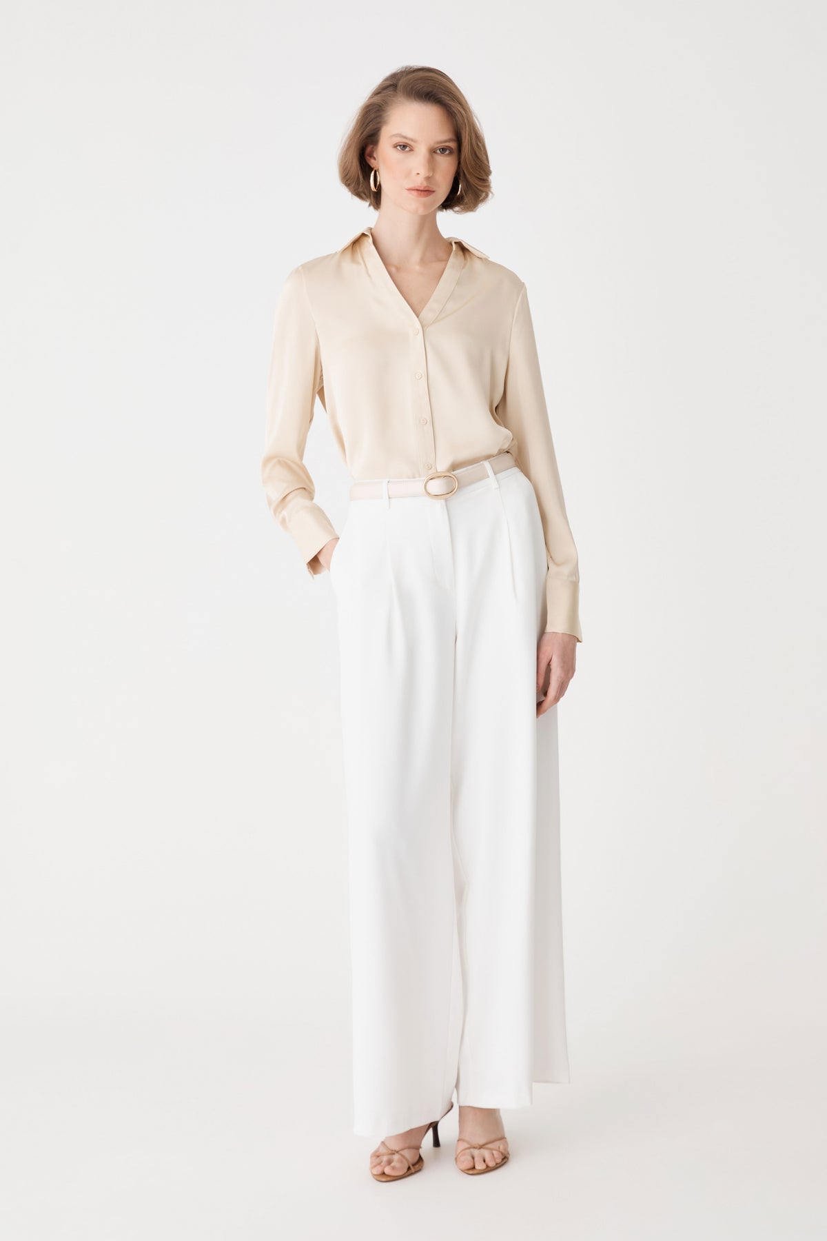 Daphne Pleated Crepe Pants