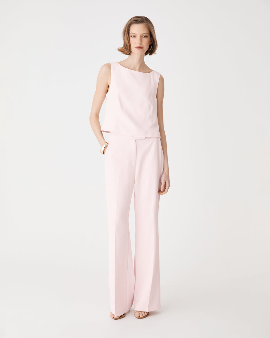 Chelsea Bootleg Pants in petal pink — close-up view 2