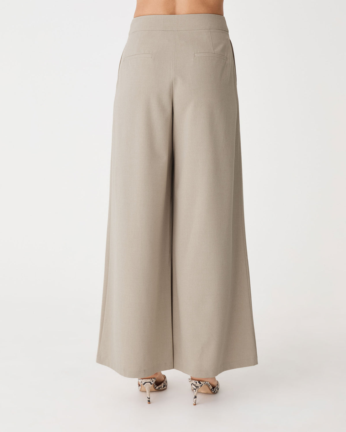 Parker Pleated Pants in driftwood — back view