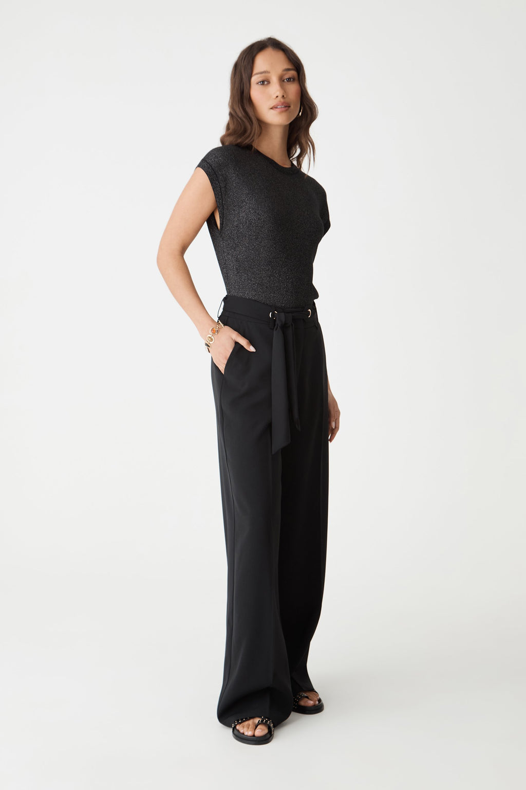 Natalie Belted Wide Leg Pants