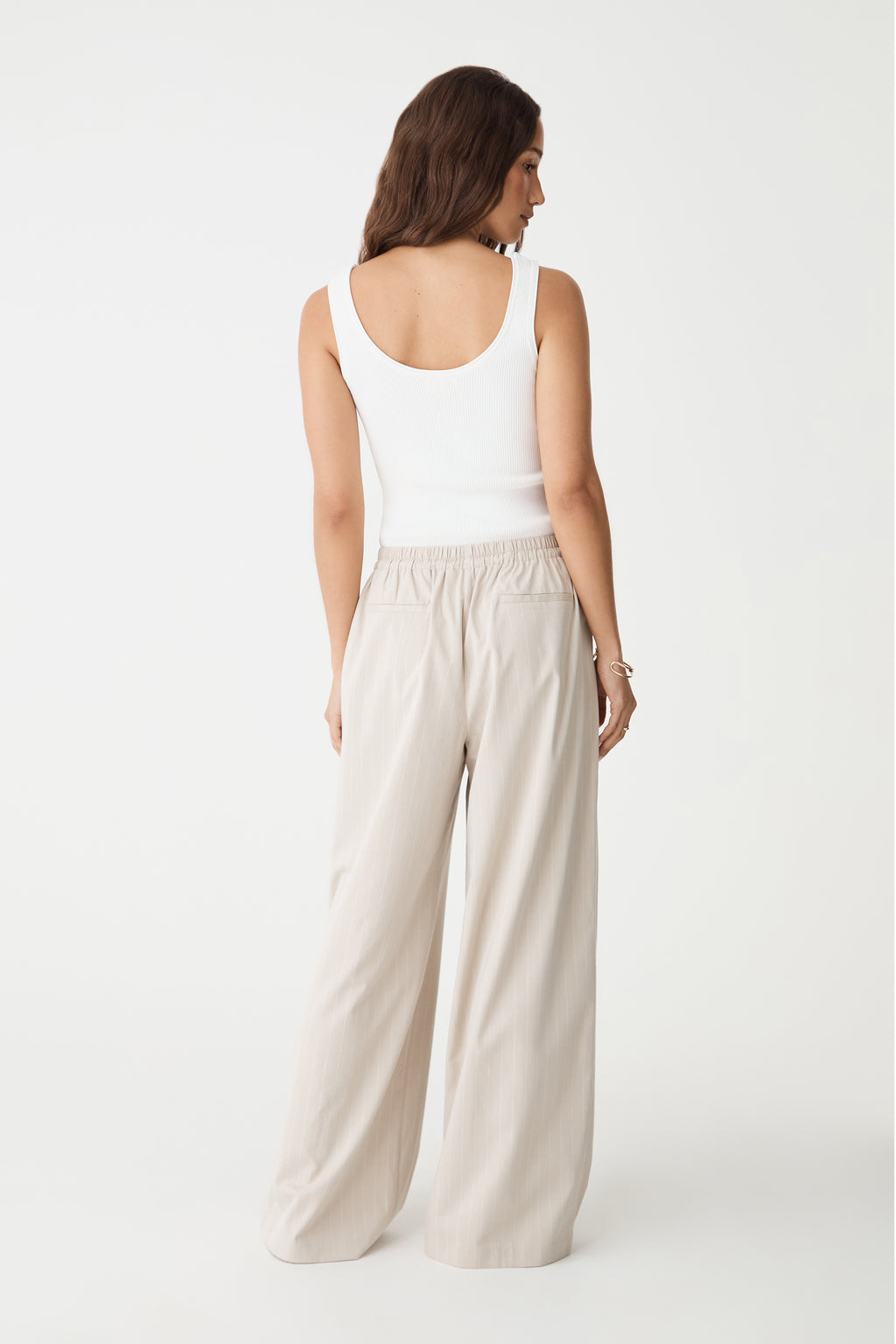 Zoe Elastic Pinstripe Pants