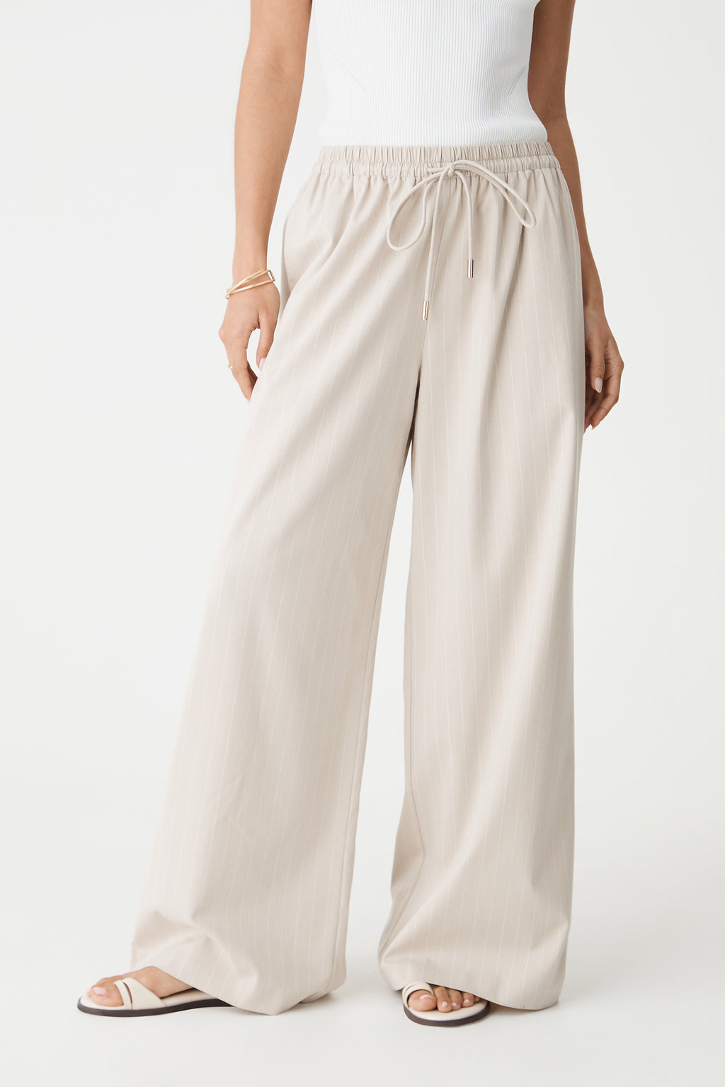 Zoe Elastic Pinstripe Pants