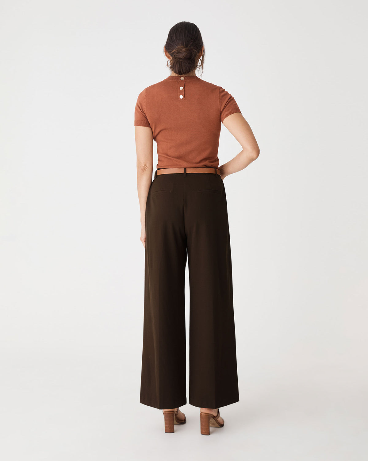 Margot Pleated Pants in chocolate — view 5