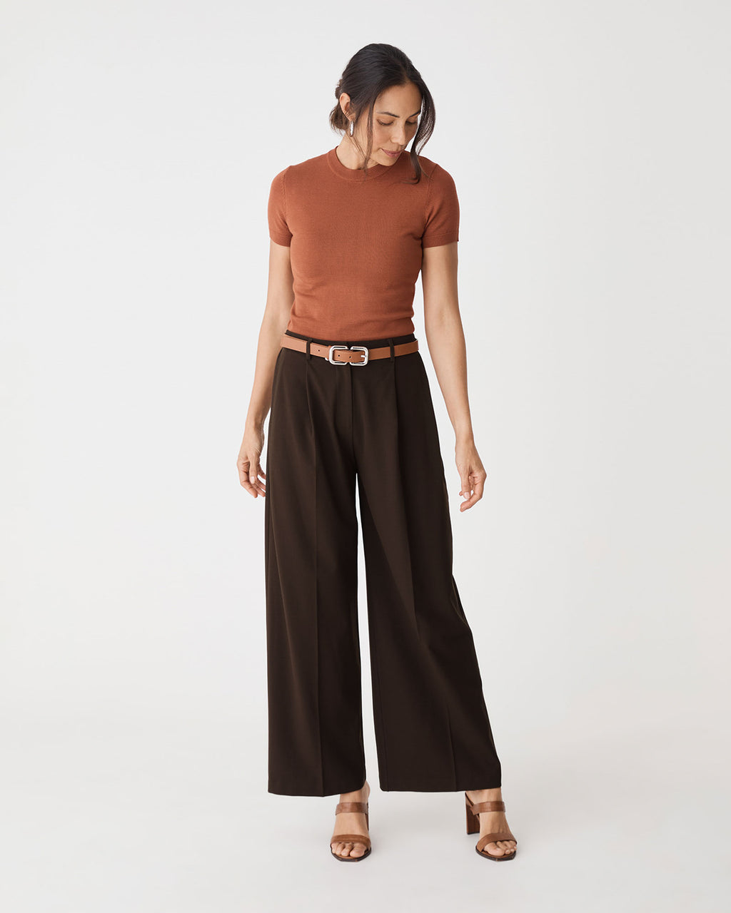 Margot Pleated Pants — full-length view