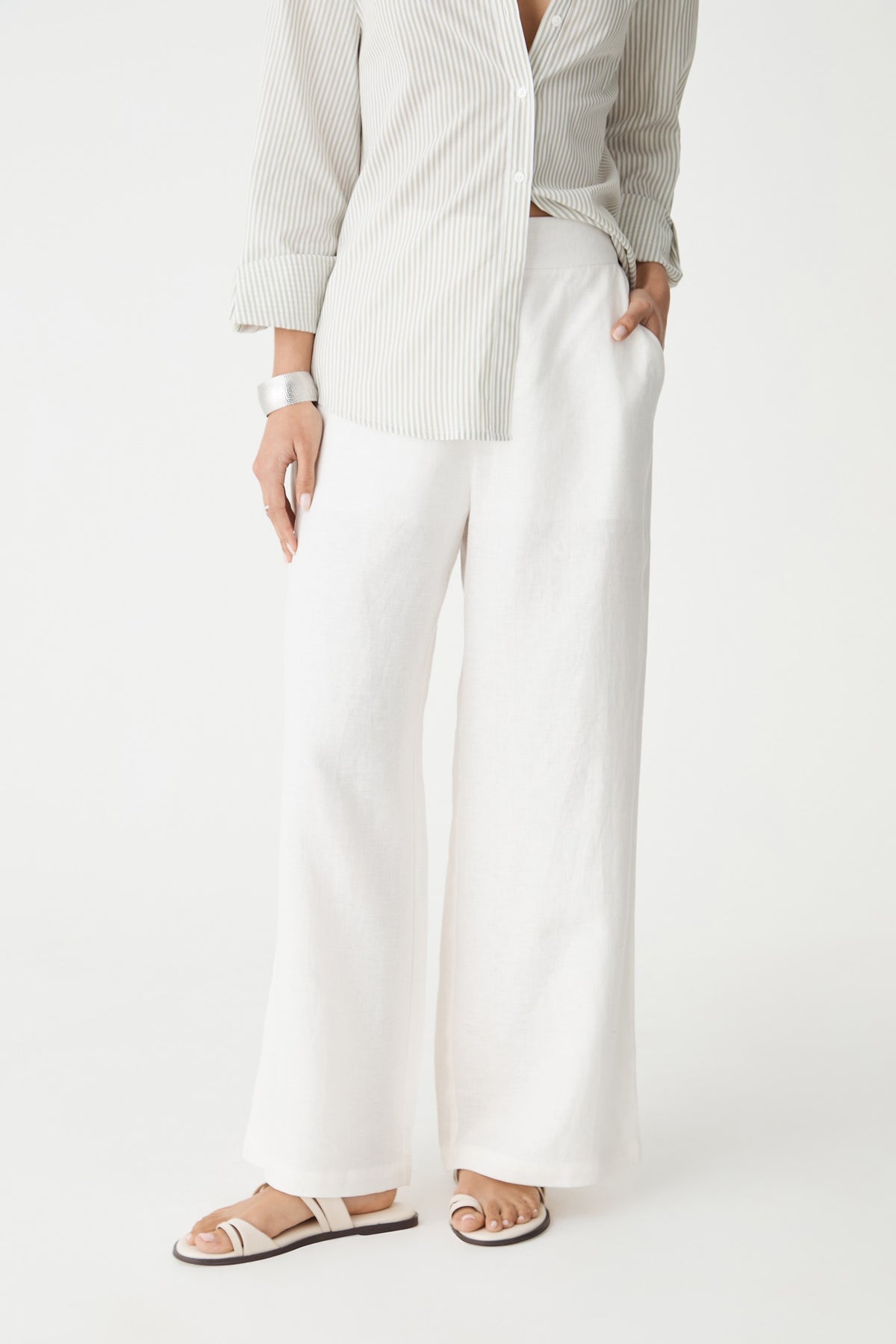 Ami 2 Linen Elastic Back Pants
