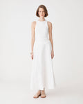 Eloise Embroidered Skirt in ivory — full-length view