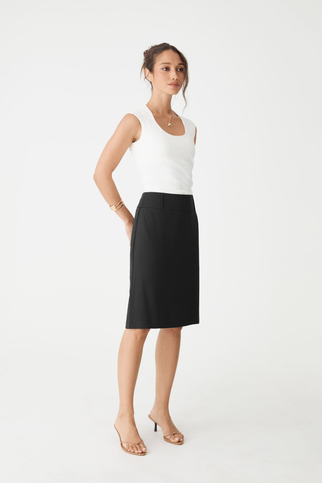 Veronica Straight Crepe Skirt