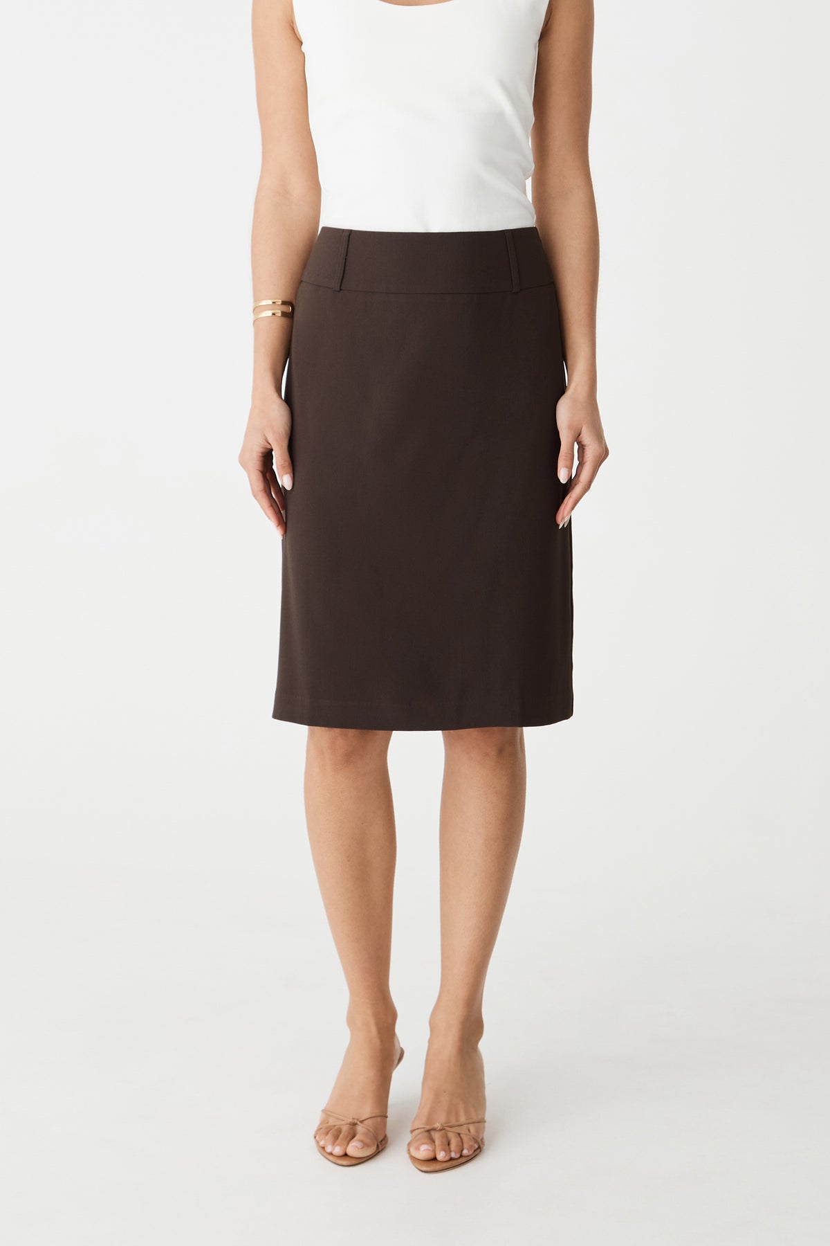 Veronica Straight Crepe Skirt