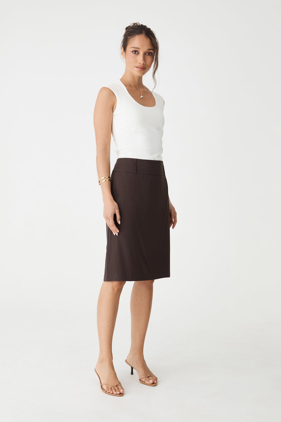Veronica Straight Crepe Skirt