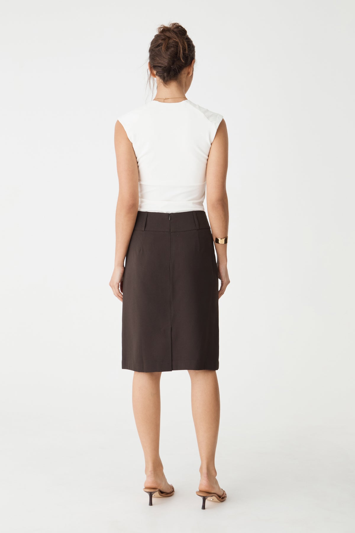 Veronica Straight Crepe Skirt