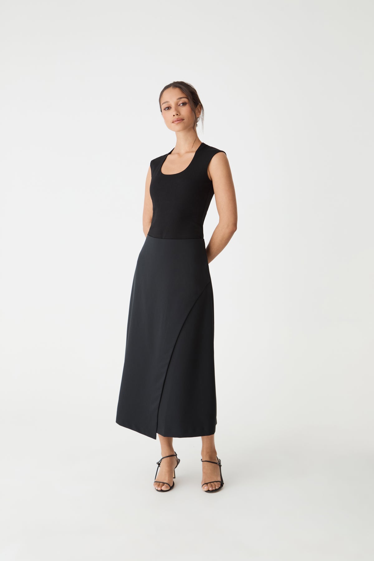 Jennifer ALine Faux Wrap Skirt