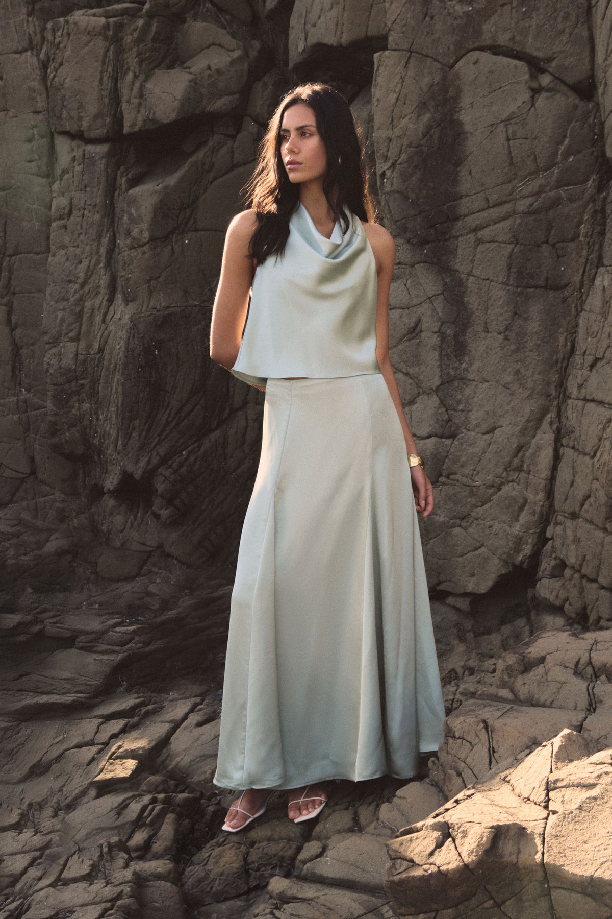 Freya Satin Godet Skirt