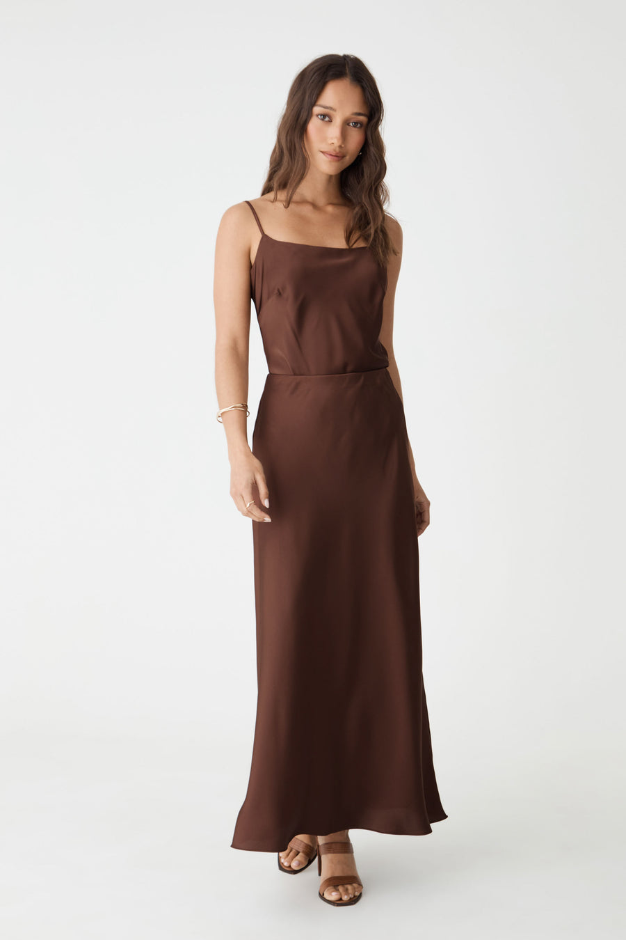 Lindsay Bias Satin Skirt