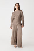 Asma Satin Wide Leg Pants