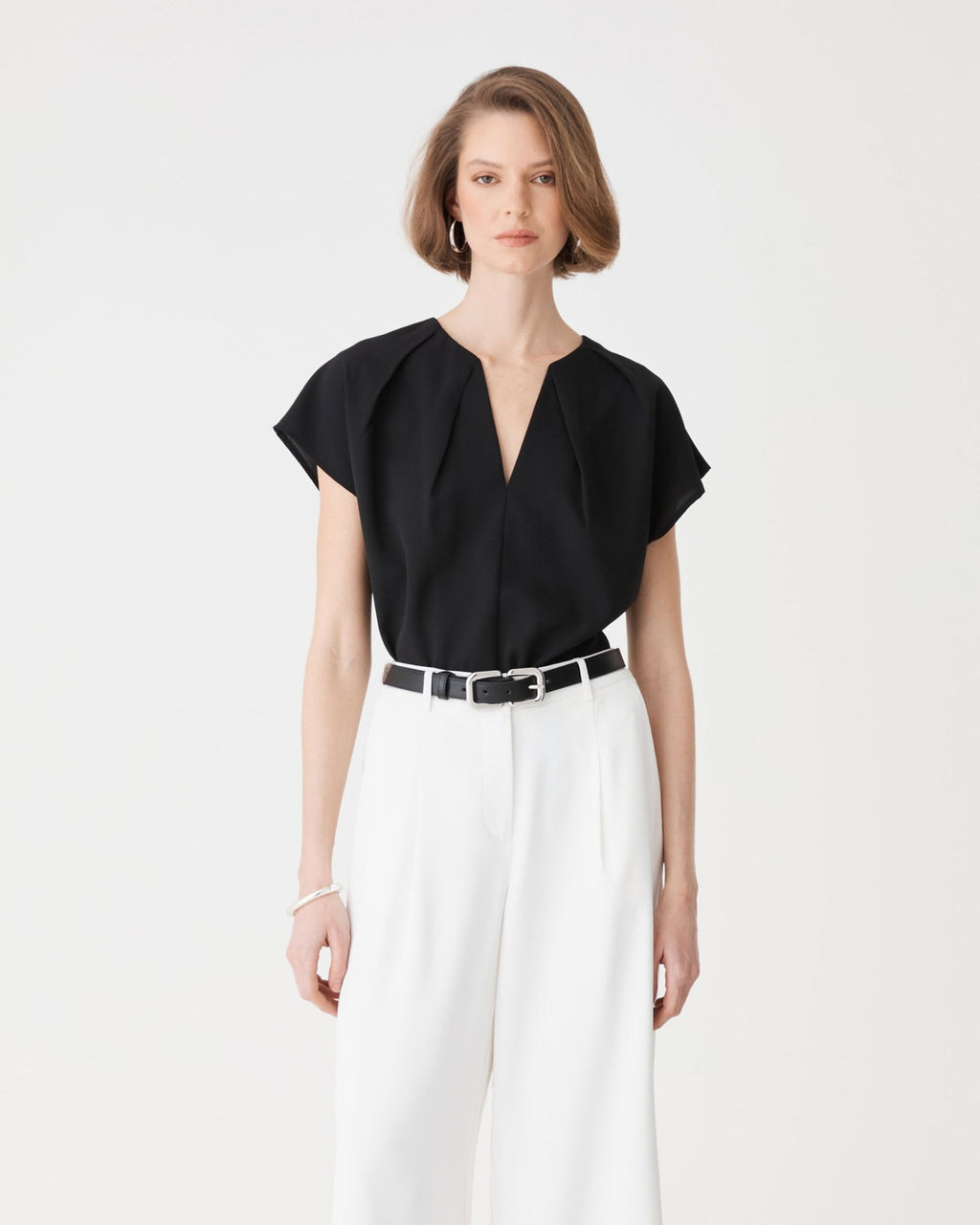 Jane Pleated Neck Top