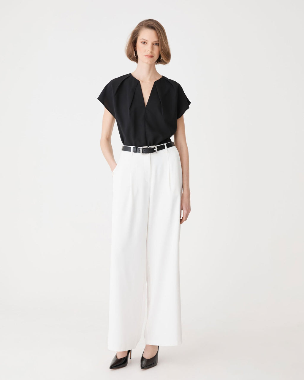 Jane Pleated Neck Top