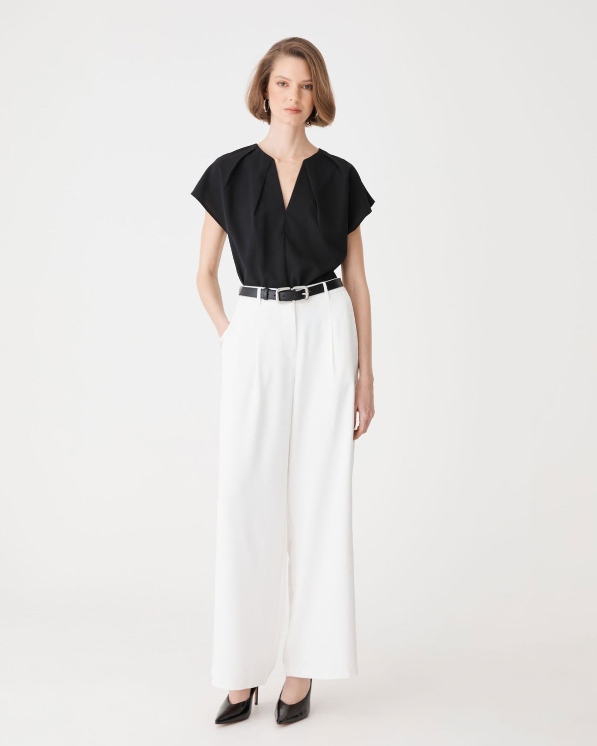 Jane Pleated Neck Top