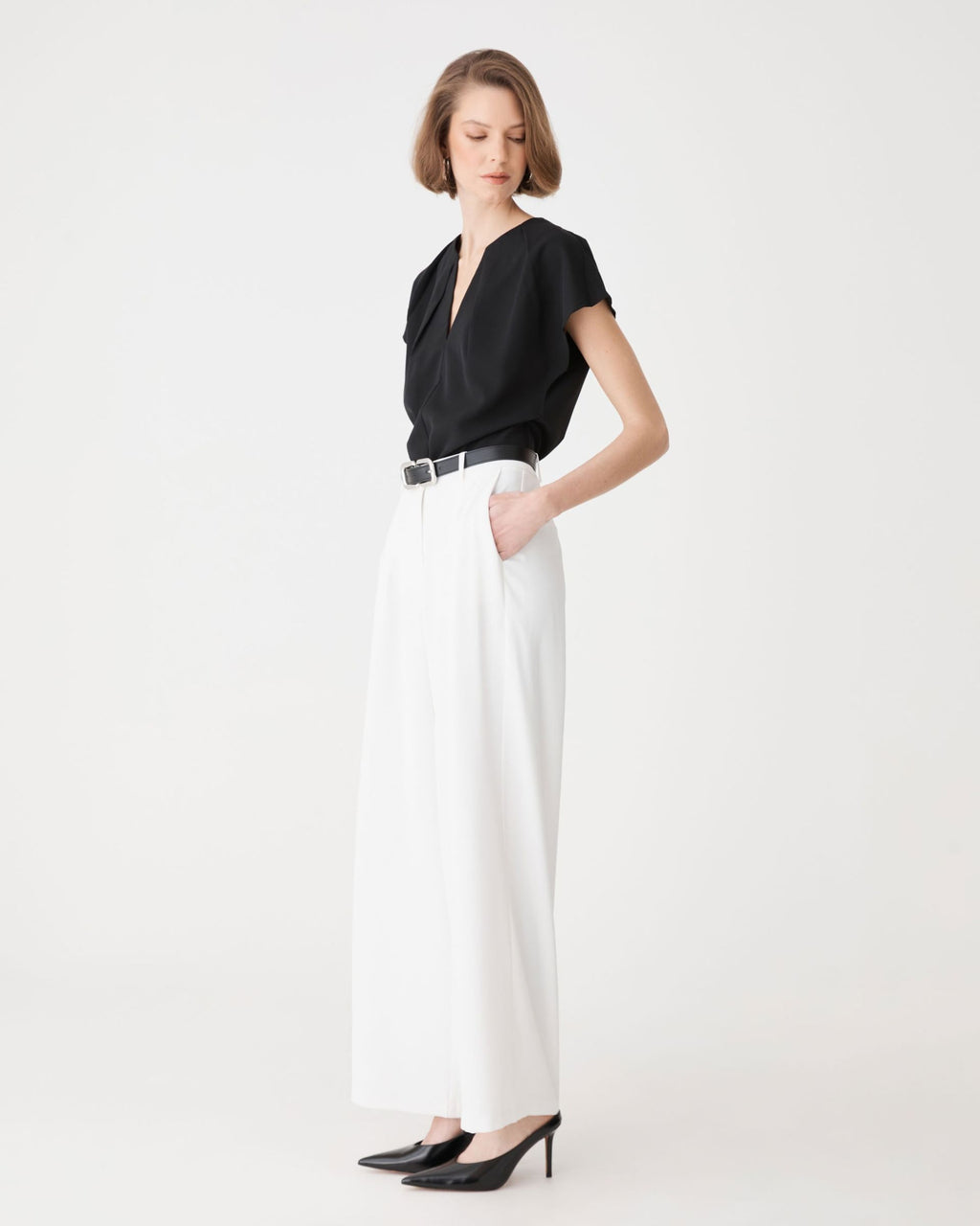 Jane Pleated Neck Top
