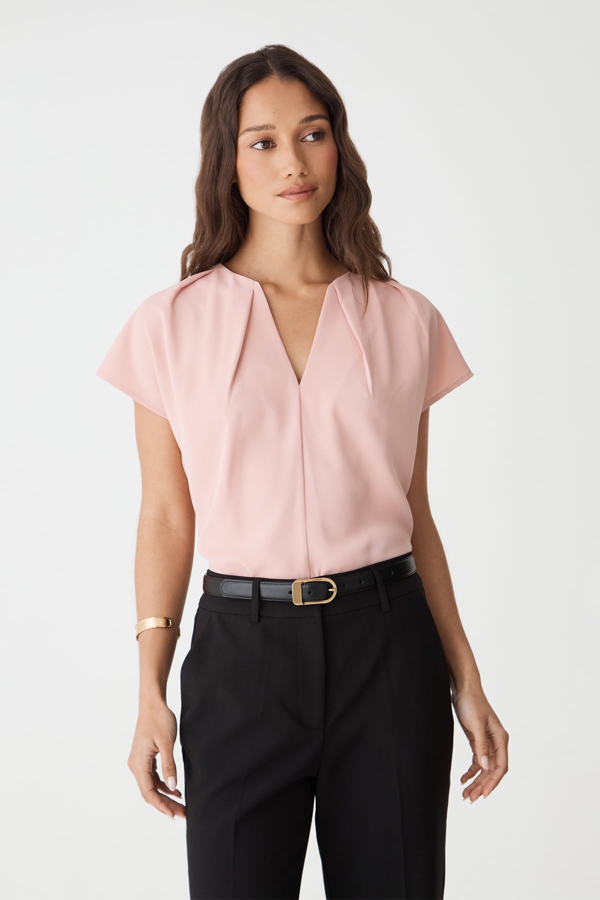 Jane Pleated Neck Top