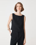 Chelsea Sleeveless Top in black — close-up view