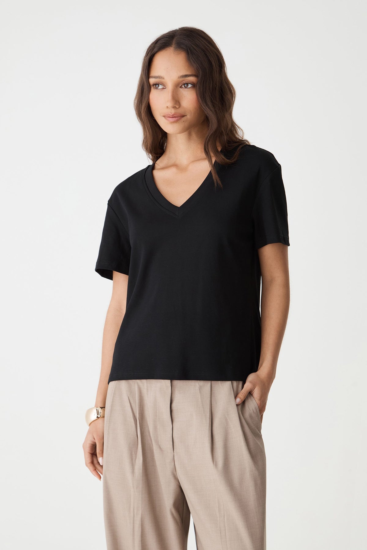 May V-Neck Cotton T-Shirt