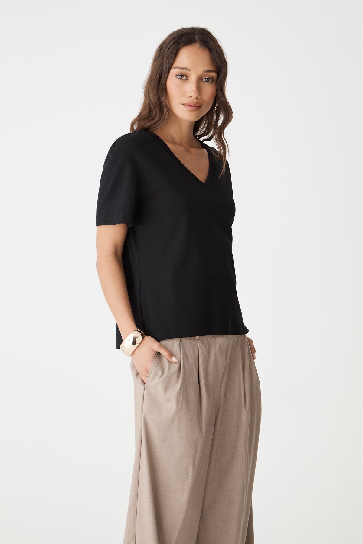 May V-Neck Cotton T-Shirt