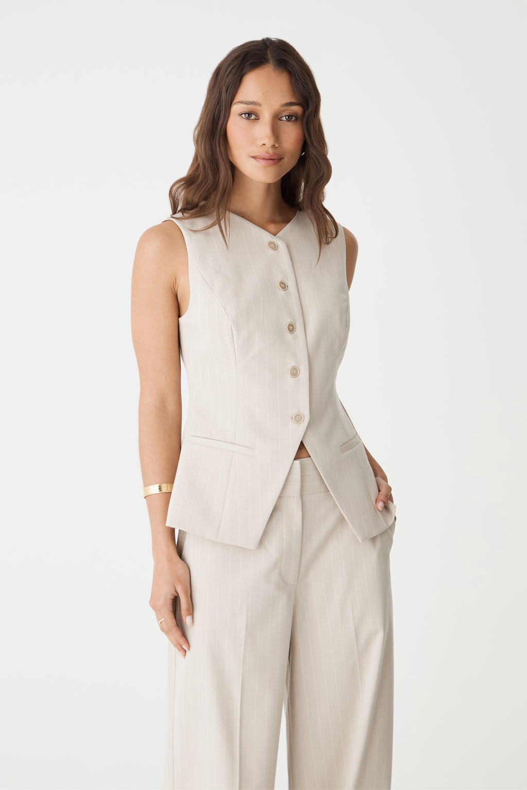 Zoe Pinstripe Vest