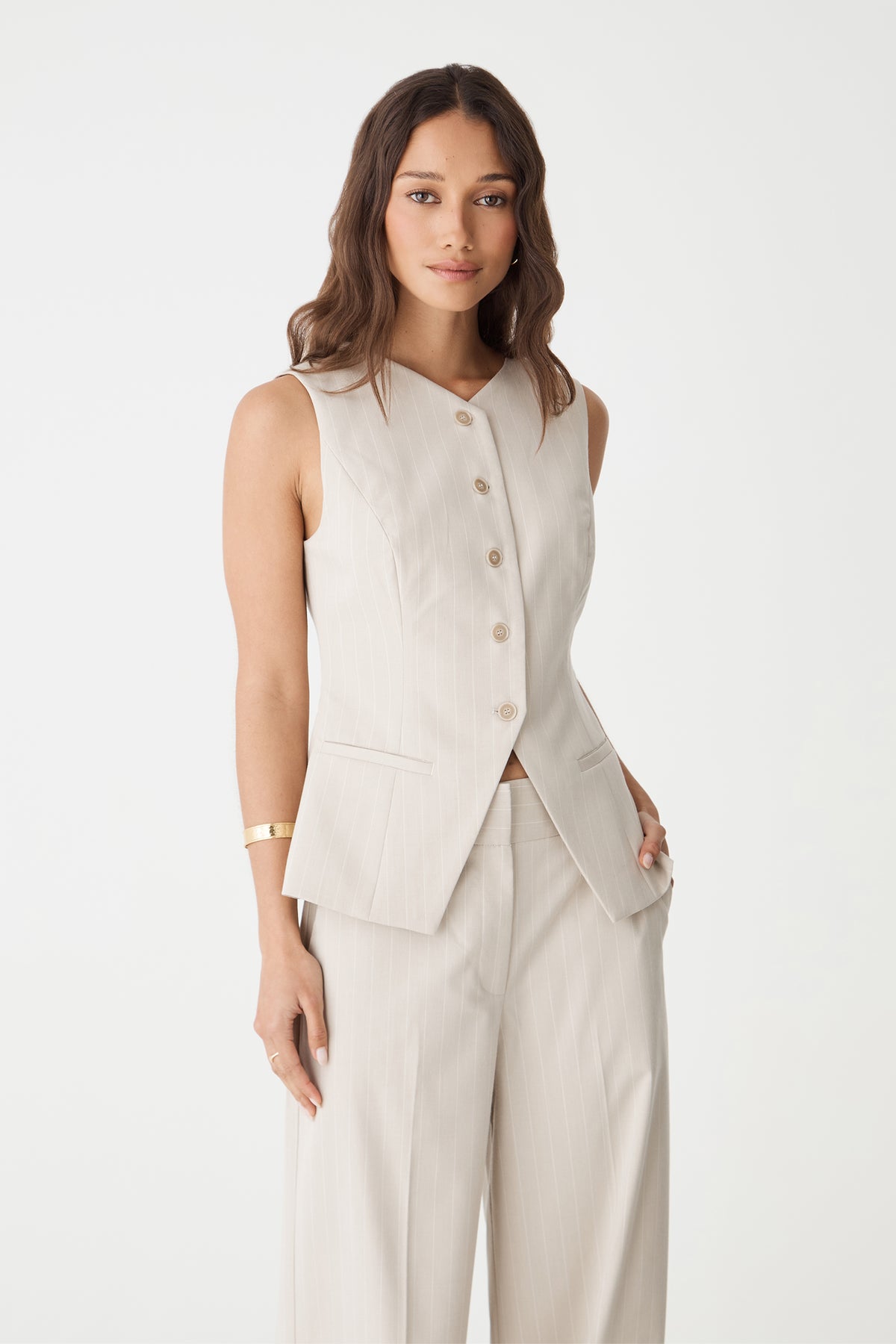 Zoe Pinstripe Vest