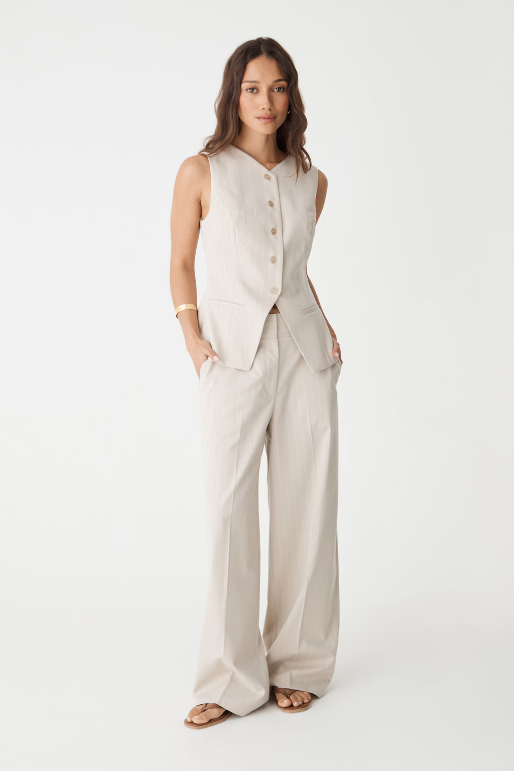 Zoe Pinstripe Vest