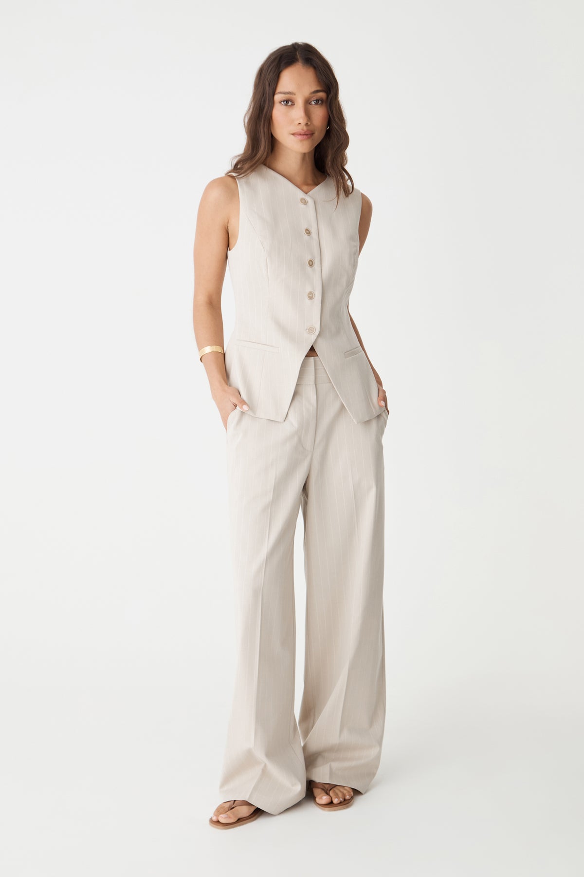 Zoe Pinstripe Vest