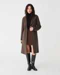 Alani Wool Blend Coat in chocolate — full-length view