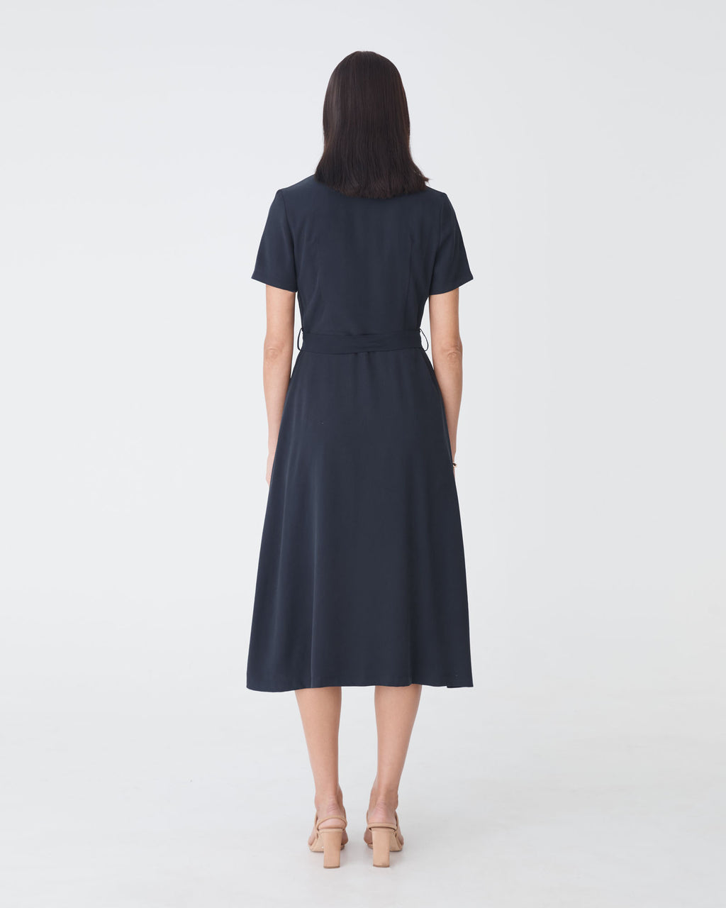 Goulbury Shirt Dress in navy — back view